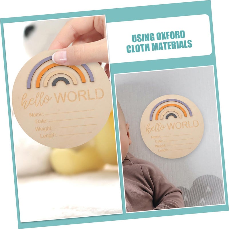 Wooden Rainbow Baby Monthly Milestone Cards Set Of 2 For Newborn Photography - Image 3